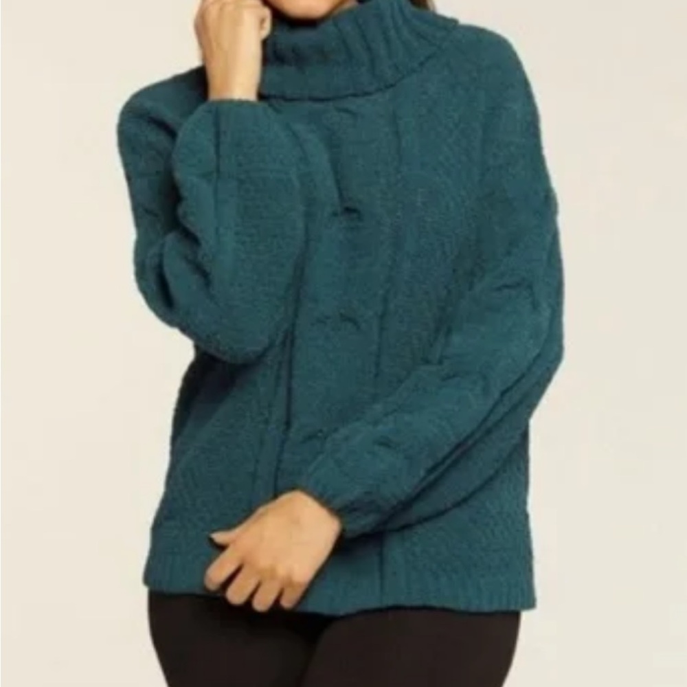 Seven7 Teal Cowl Neck Sweater